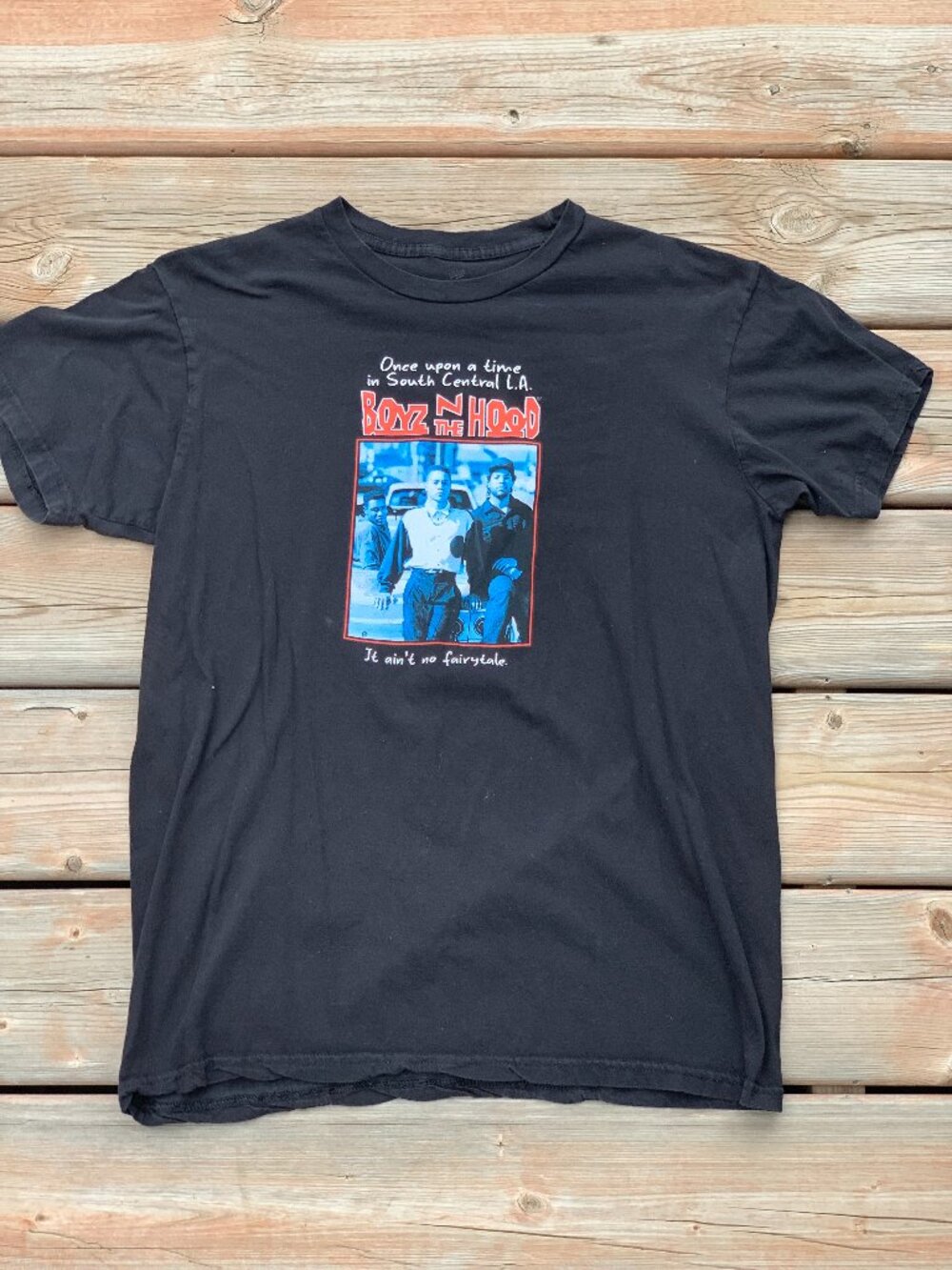 Boyz N The Hood T-Shirt Men M Black Cotton Short Sleeve Ain't No Fairy Tale 90s